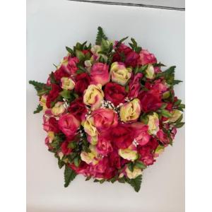 Coussin rond avec roses diamètre 35cm