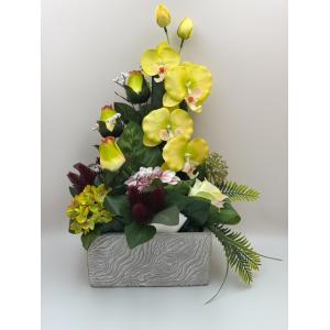 Jardinière Orchidée contenant aspect pierre