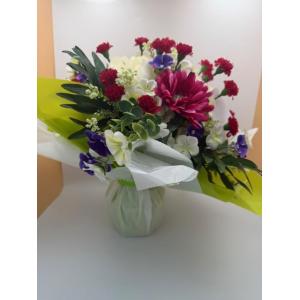 Bouquet forme poche d 'eau lesté ton Blanc Violet Fuschias